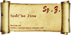 Szőke Zina névjegykártya