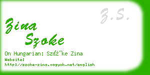 zina szoke business card